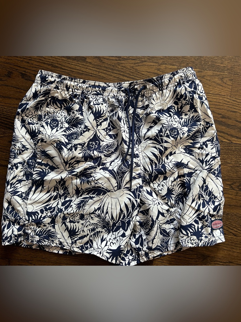 Vineyard Vines Navy & White Tropical Swim Trunks